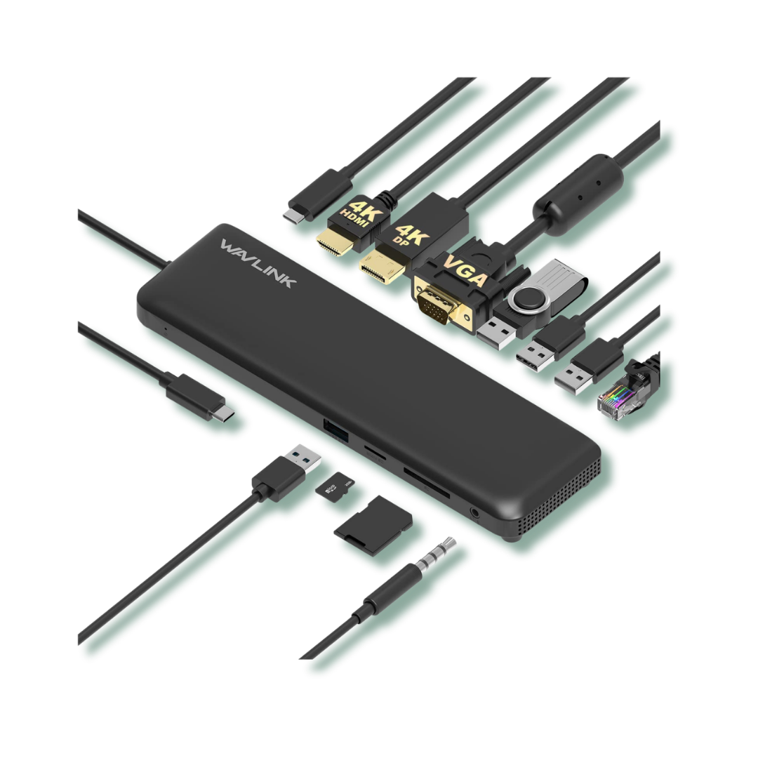 Wavlink Triple Display USB C Docking Station With DP HDMI VGA